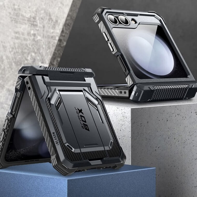 Противоударен Калъф за Samsung Z Flip 7 FE/Z Flip 6, Supcase Iblsn ArmorBox, Черен (5)