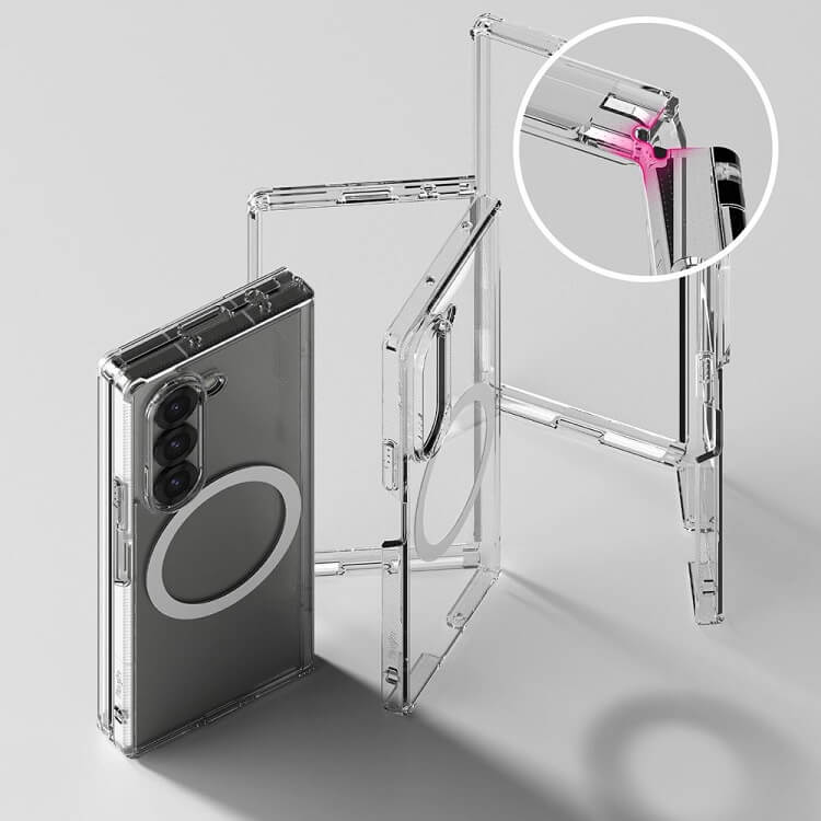 Magsafe Поликарбонатен Калъф за Samsung Z Fold 6, Ringke Fusion Case, Прозрачен (7)
