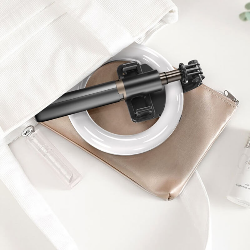 Блутут Статив с Осветление, Yesido Wireless Ring Light Tripod Selfie Stick, Черен (9)