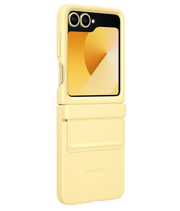 Оригинален Кожен Калъф Samsung Z Flip 7 FE/Z Flip 6, Kindsuit Case EF-VF741PYEGWW, Жълт