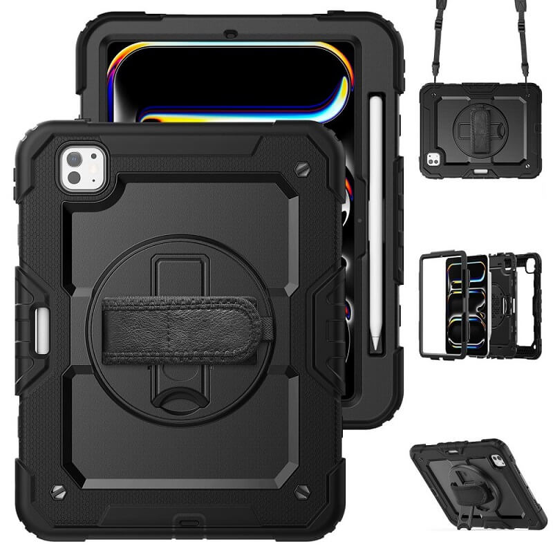 Калъф с Дръжка за iPad Pro 11 2025-2024, Tech-Protect Solid360 Case, Черен (4)