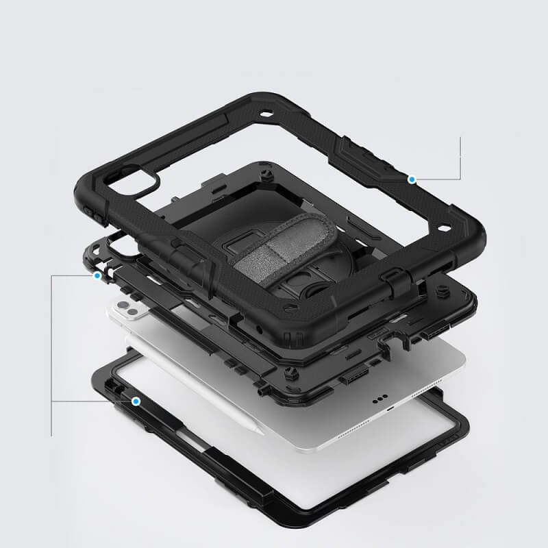 Калъф с Дръжка за iPad Pro 11 2025-2024, Tech-Protect Solid360 Case, Черен (5)