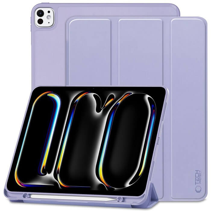 Защитен Калъф за Калъф за iPad Pro 13 2025-2024, Tech-Protect Trifold Slim Case, Лилав