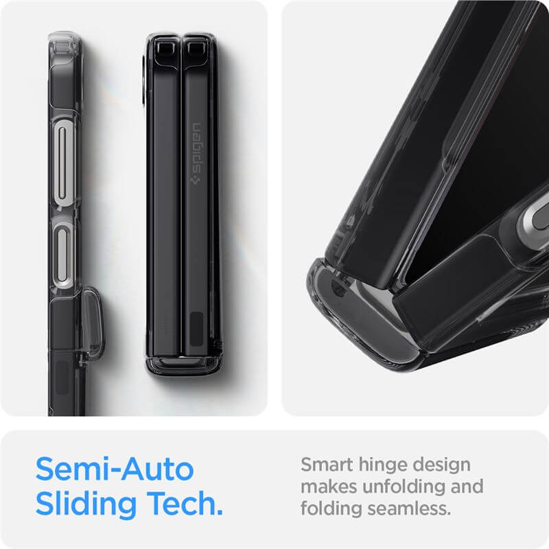 Калъф с Предпазител за Samsung Z Flip 7 FE/Z Flip 6, Spigen Zero One Ultra Hybrid Pro Case, Черен (3)