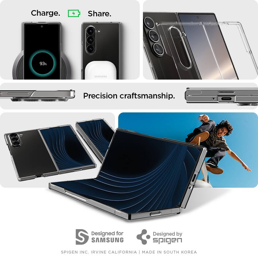 Тънък Калъф за Samsung Z Fold 6, Spigen AirSkin Case, Прозрачен (10)
