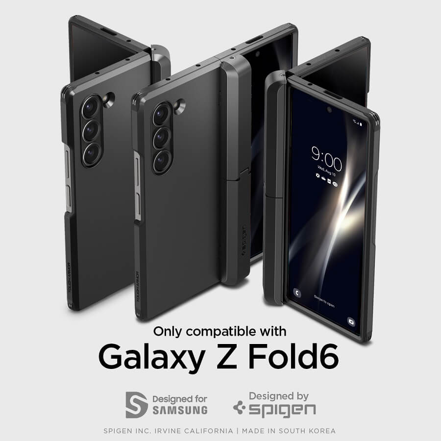 Калъф с Pen Поставка и Предпазител за Samsung Z Fold 6, Spigen Tough Armor Pro Case, Черен (6)
