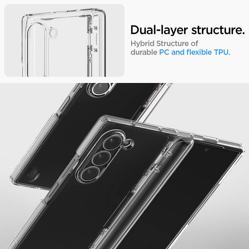 Хибриден Калъф с Предпазител за Samsung Z Fold 6, Spigen Ultra Hybrid Pro Case, Прозрачен (8)