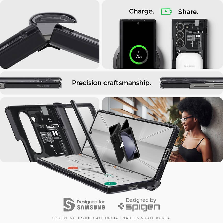Хибриден Калъф с Предпазител за Samsung Z Fold 6, Spigen Zero One Ultra Hybrid Pro Case, Черен (8)