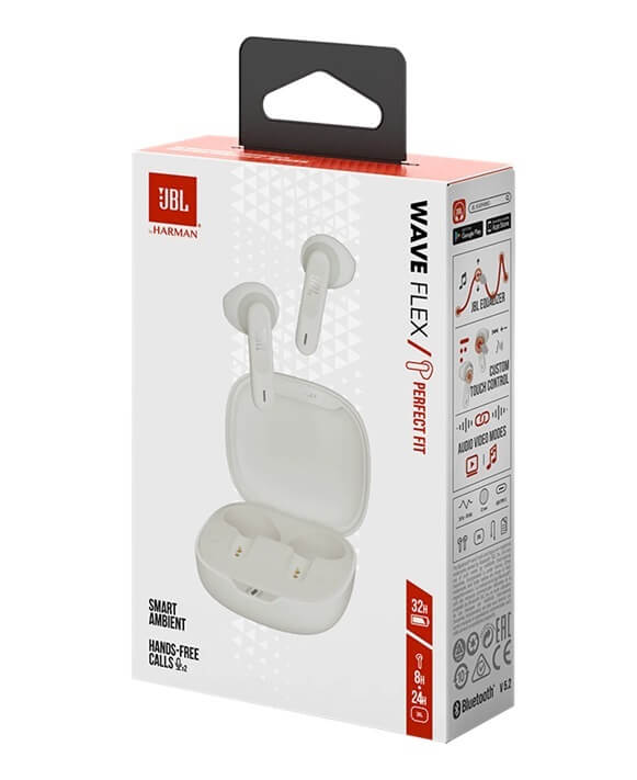 Безжични Слушалки, JBL Vibe Flex Handsfree Bluetooth, Бял (8)