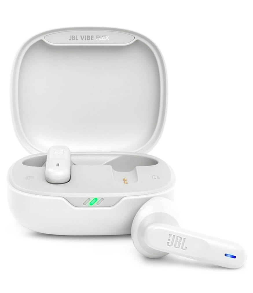 Безжични Слушалки, JBL Vibe Flex Handsfree Bluetooth, Бял