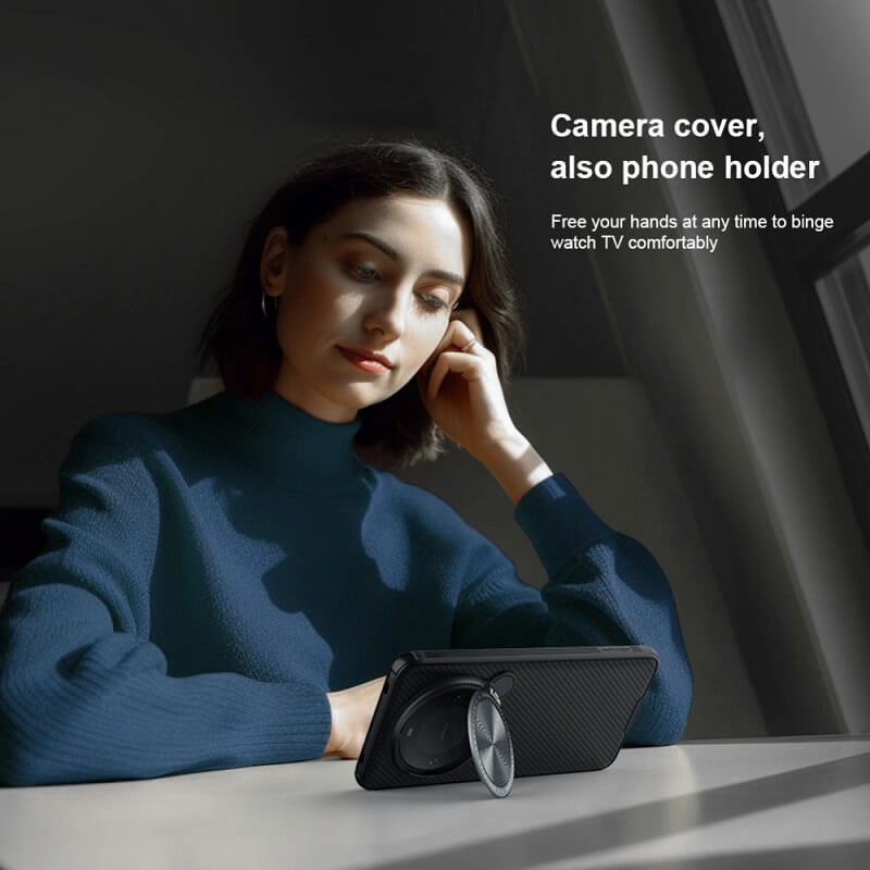 Удароустойчив Калъф за Huawei Mate 60 Pro, Nillkin CamShield Prop Case, Черен (4)