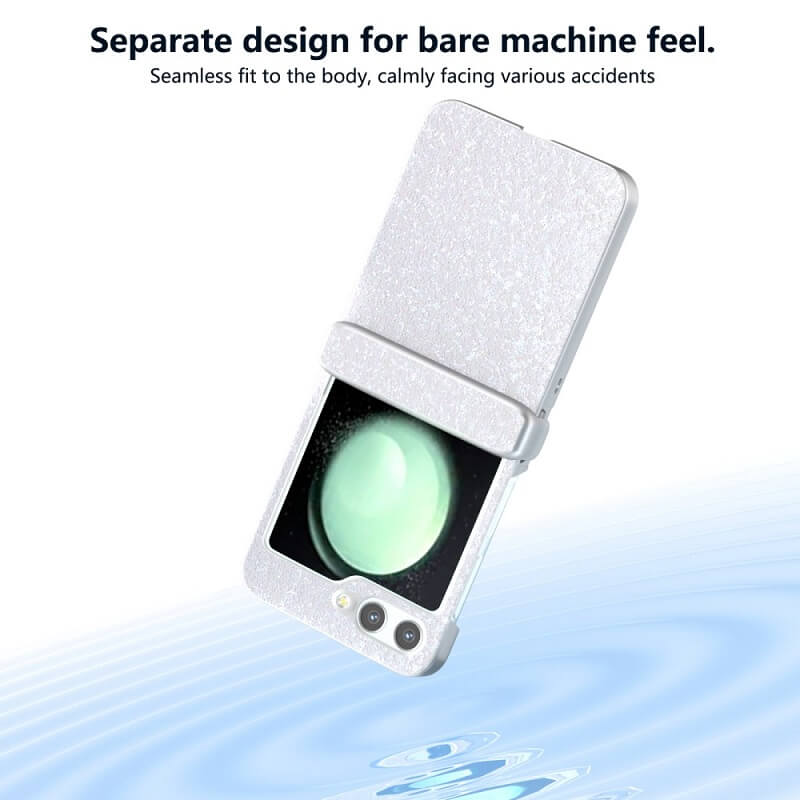 Калъф с Изящна Декорация за Samsung Z Flip 7 FE/Z Flip 6, Glitter Case, Бял (5)