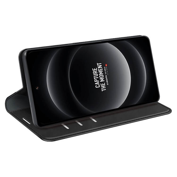 Кожен Калъф с Джобове за Xiaomi 14 Ultra, Wallet Book Case, Черен (3)
