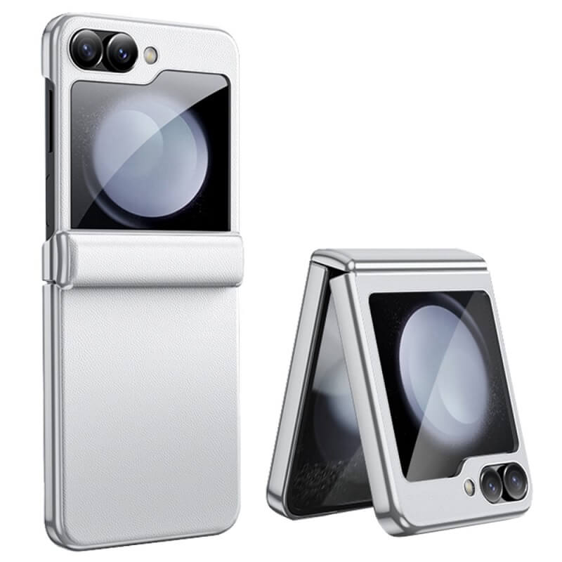 Калъф с Предпазител за Samsung Galaxy Z Flip 7 FE/Z Flip 6, GKK Electroplating Magnetic Hinge Case, Бежов (3)