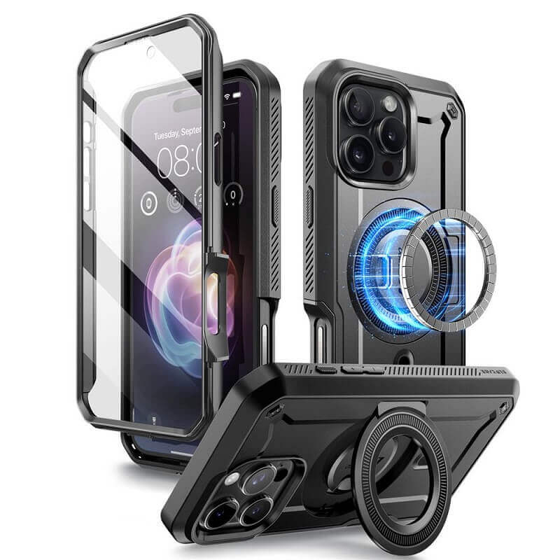 Magsafe Противоударен Калъф за iPhone 16 Pro, Supcase UB Pro Mag, Черен (2)