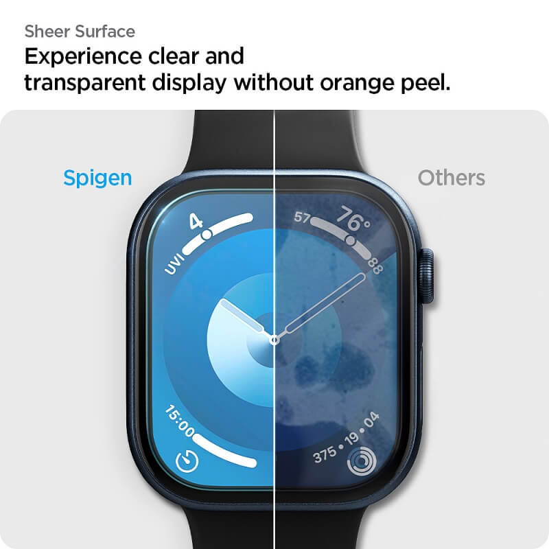 Удароустойчив Протектор за Apple Watch 11/ 10 42mm, Spigen Elite Shield EZ Fit Glass 2бр., Прозрачен (11)