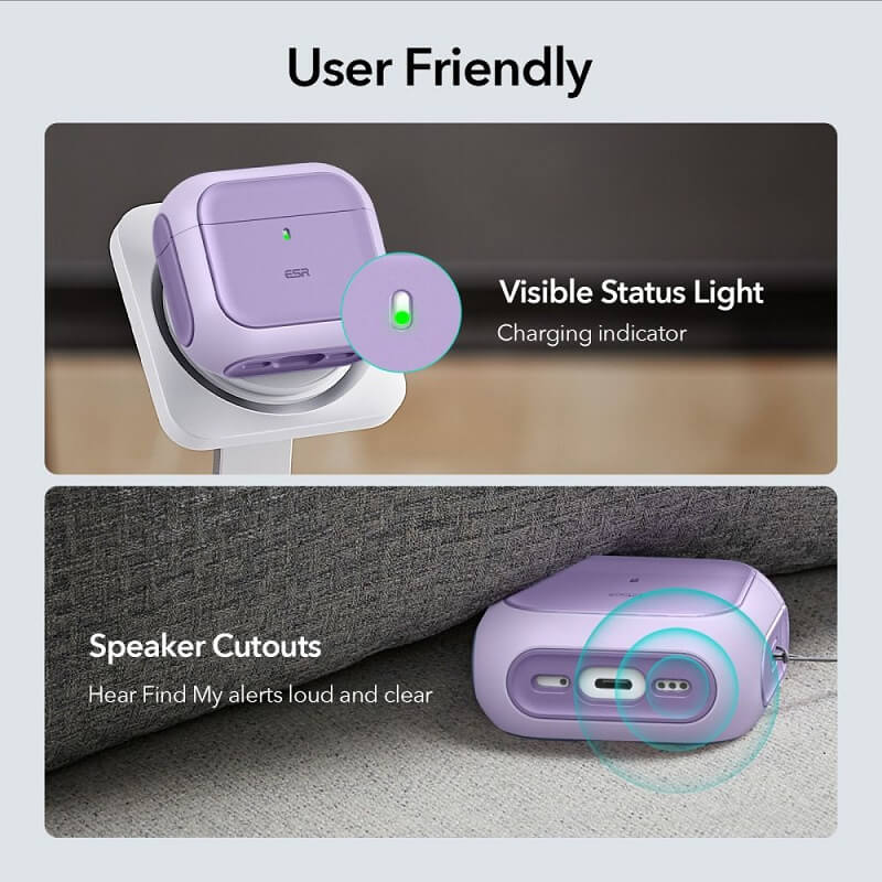 Magsafe Калъф за Apple AirPods 4, ESR Orbit Magnetic Case, Лилав (7)