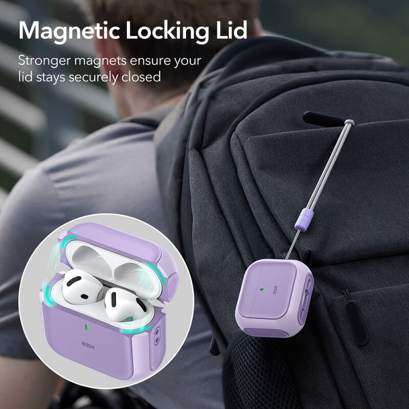 Magsafe Калъф за Apple AirPods 4, ESR Orbit Magnetic Case, Лилав (2)