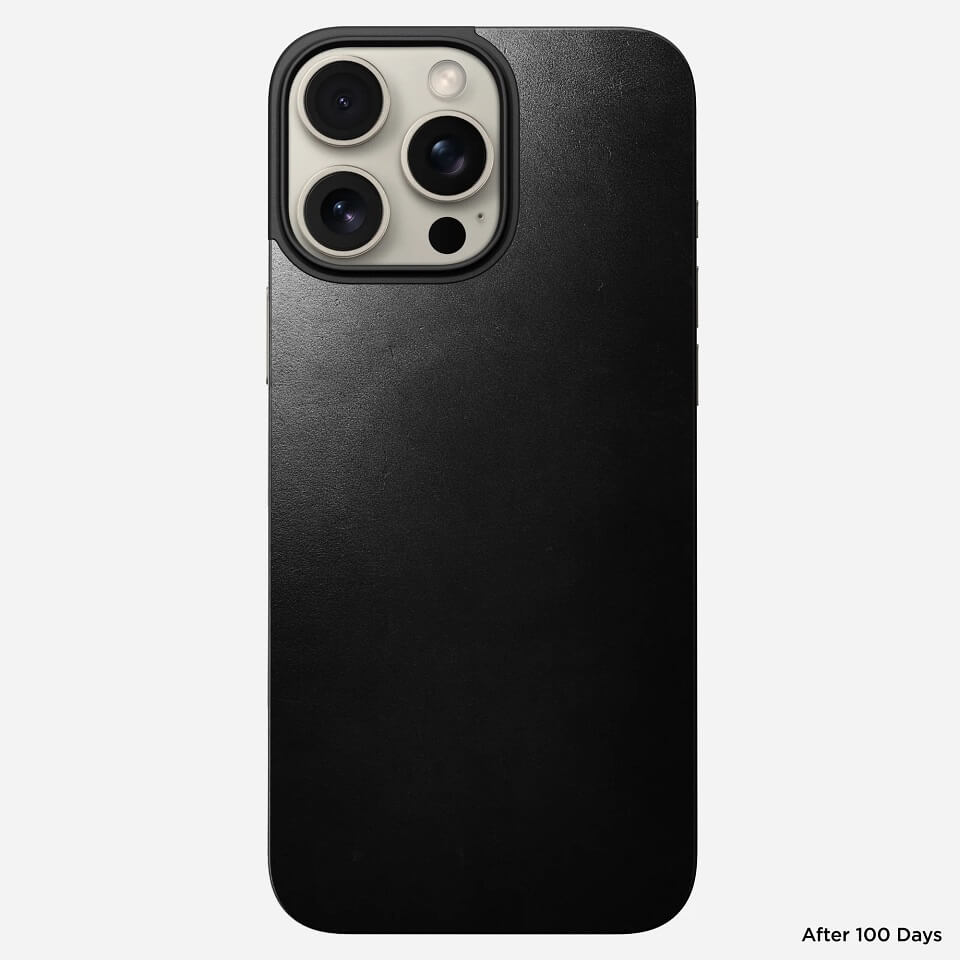 Magsafe Кожен Калъф-Подложка за iPhone 16 Pro Max, Nomad Leather Back Case, Черен (5)