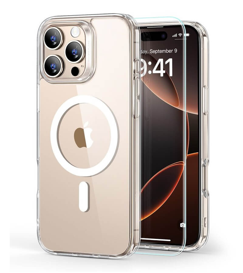 Magsafe Калъф и Протектор за iPhone 16 Pro Max, ESR Classic Hybrid Magnetic Case, Прозрачен