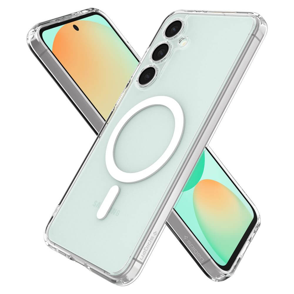 Magsafe Противоударен Калъф за Samsung S24 FE, Spigen Ultra Hybrid Case, Бял (4)