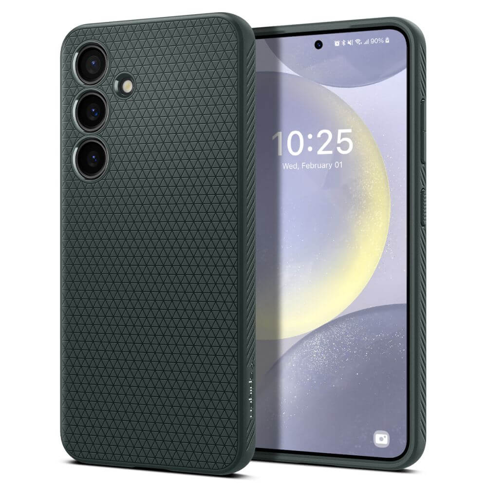 Противоударен Силиконов Калъф за Samsung S24 FE, Spigen Liquid Air Case, Зелен