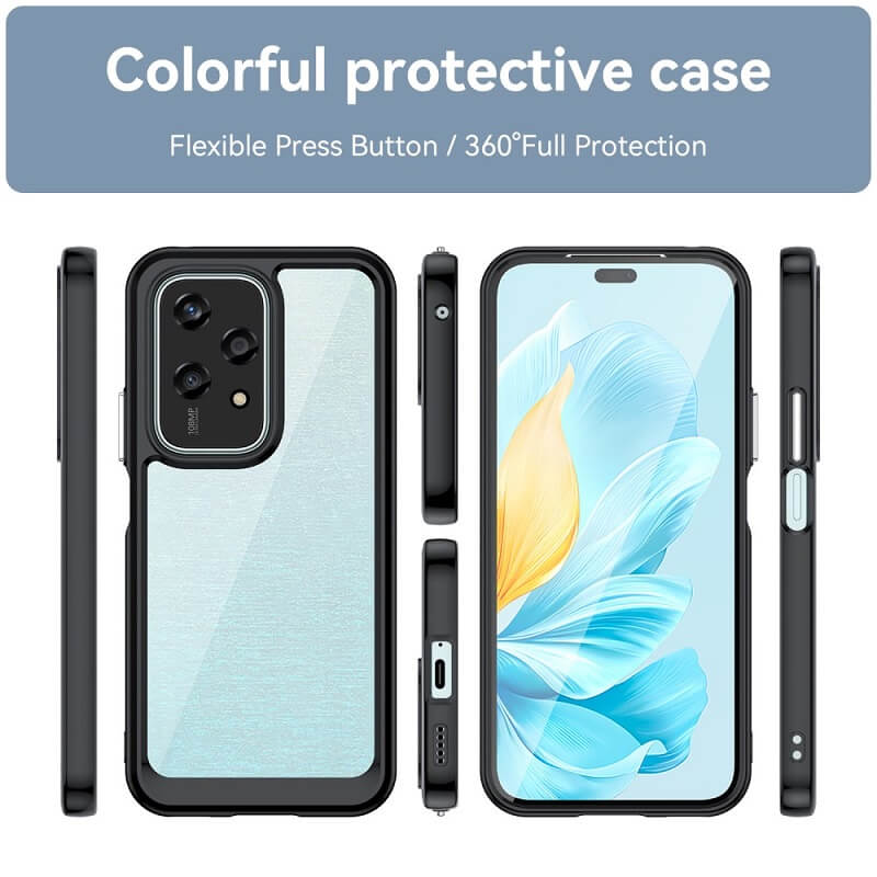 Хибриден Калъф за Honor 200 Lite, GKK Acrylic Case, Черен (6)