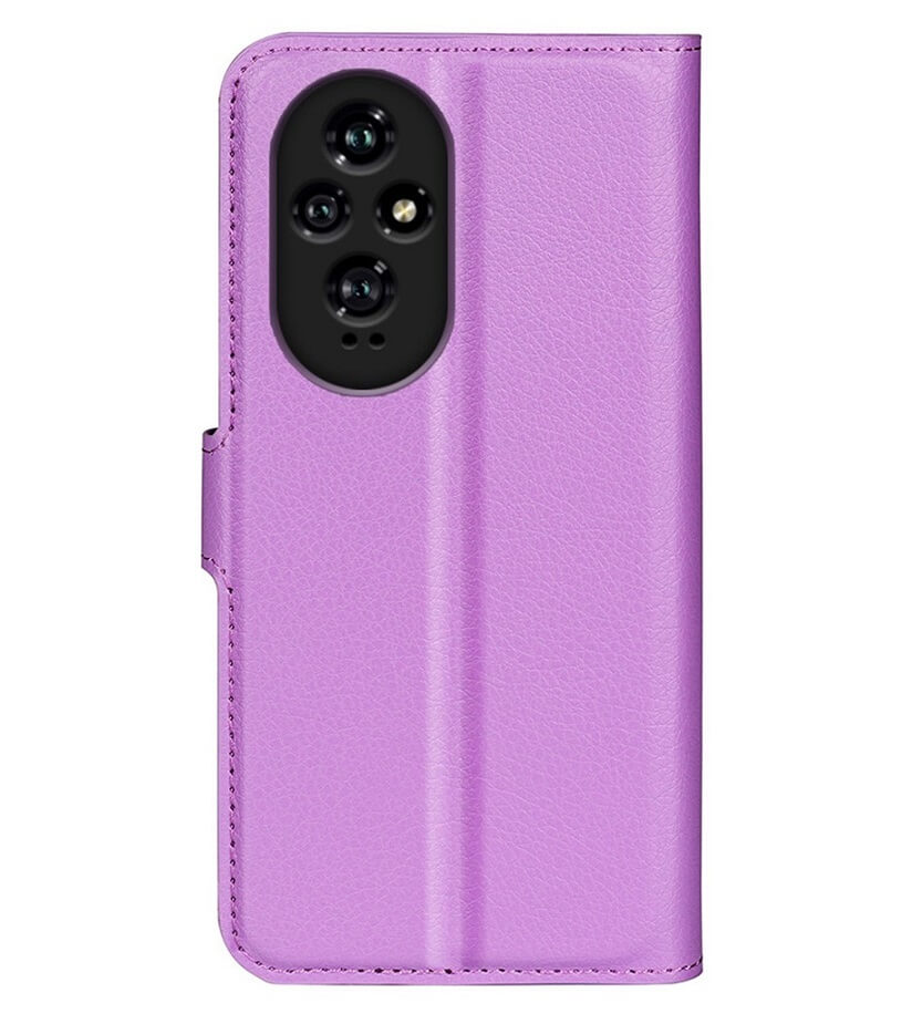 Кожен Калъф с Джобове за Honor 200 Pro, Wallet Book Case, Лилав (2)