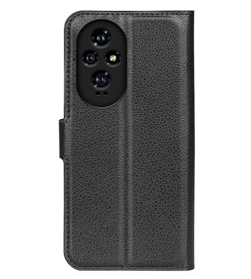 Кожен Калъф с Джобове за Honor 200 Pro, Wallet Book Case, Черен (2)