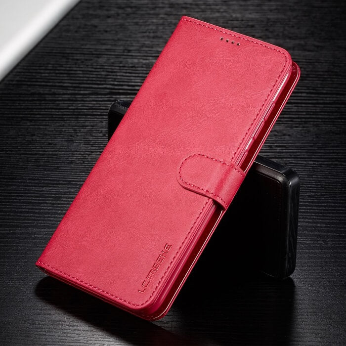 Кожен Калъф с Джобове за Samsung A70, Wallet Leather Book Case, Розов (5)