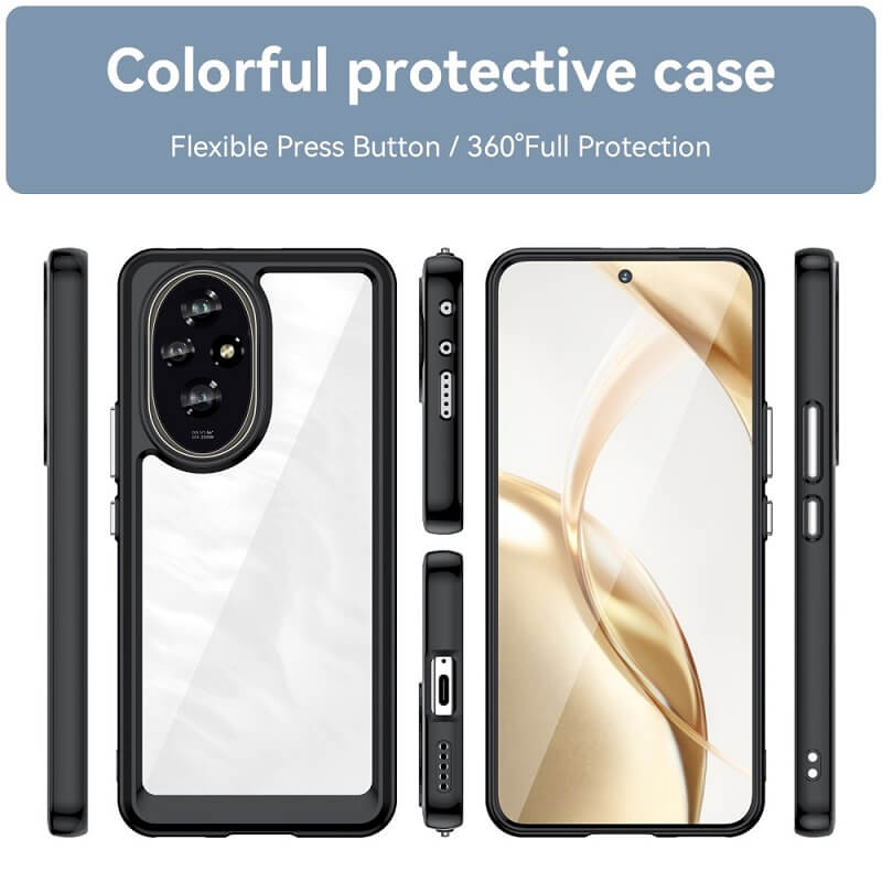 Противоударен Калъф за Honor 200, GKK Acrylic Case, Черен (8)
