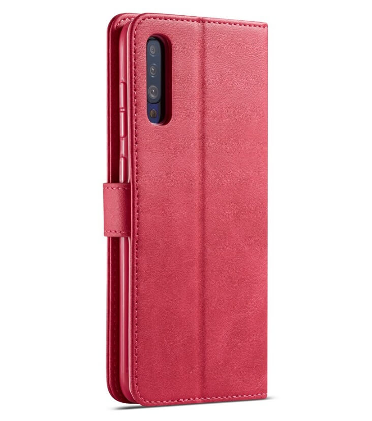 Кожен Калъф с Джобове за Samsung A70, Wallet Leather Book Case, Розов (2)