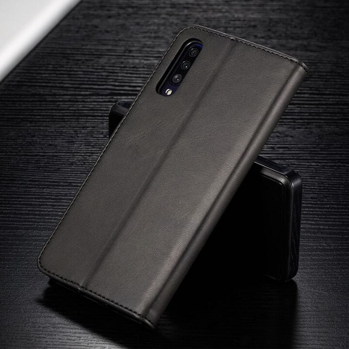 Кожен Калъф с Джобове за Samsung A70, Wallet Leather Book Case, Черен (5)