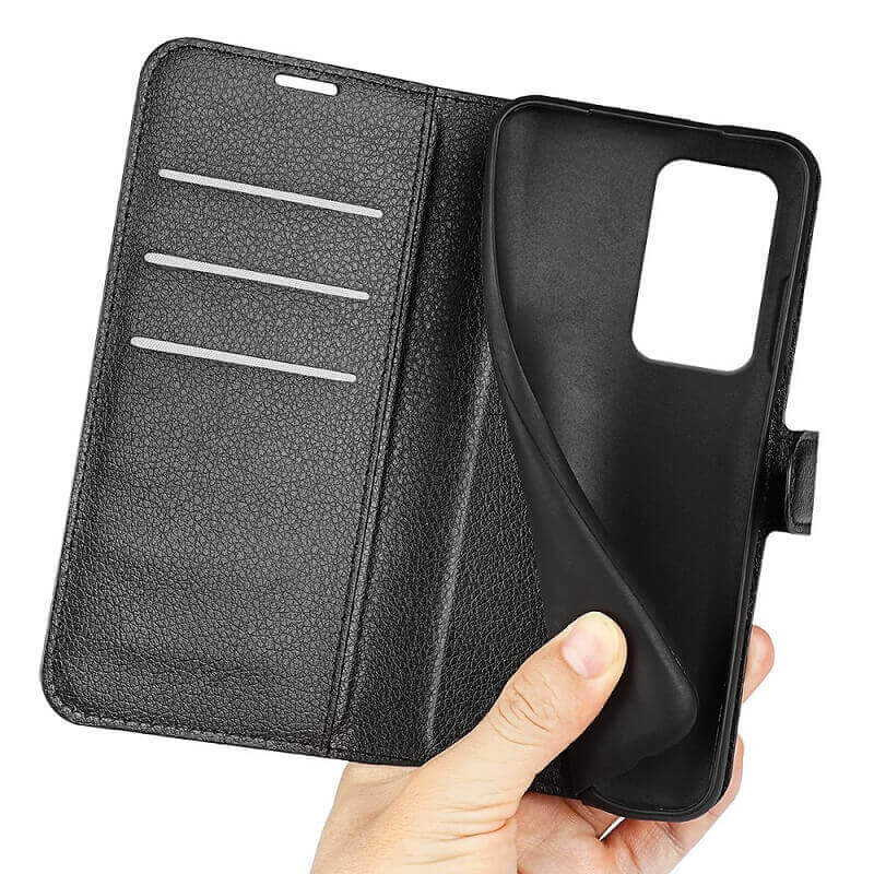 Кожен Калъф с Джобове за Honor 200 Lite, Wallet Book Case, Черен (5)