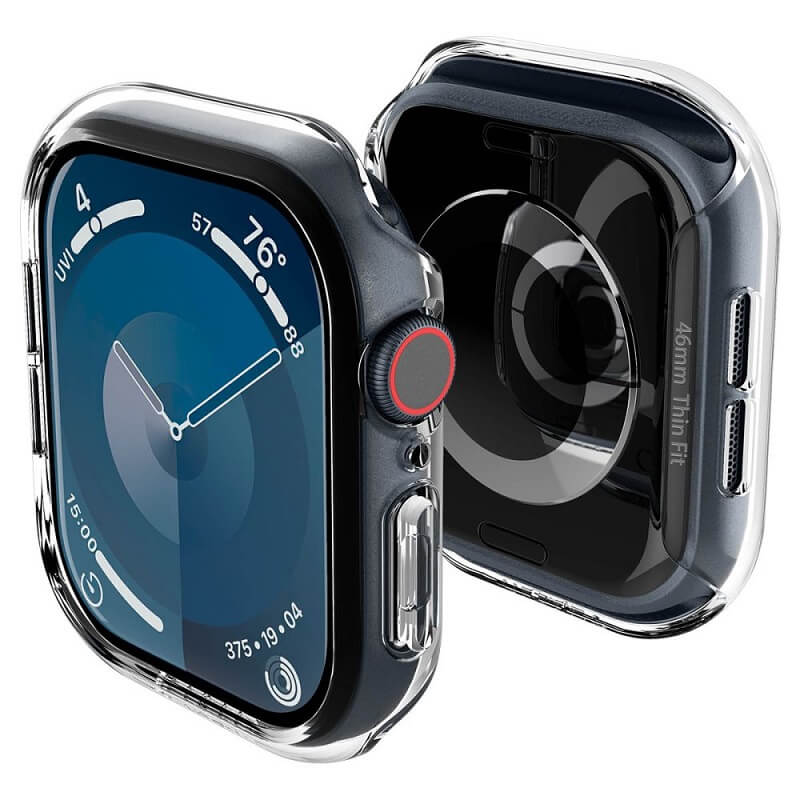 Калъф за Apple Watch 11/ 10 46mm, Spigen Thin Fit Case, Прозрачен (3)