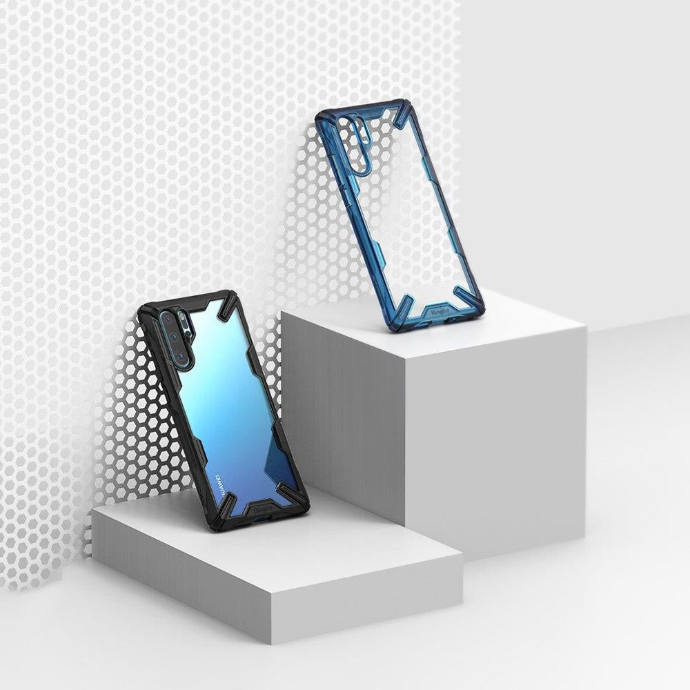 Противоударен Хибриден Калъф за Huawei P30 Pro, Ringke Fusion X Case, Син (4)