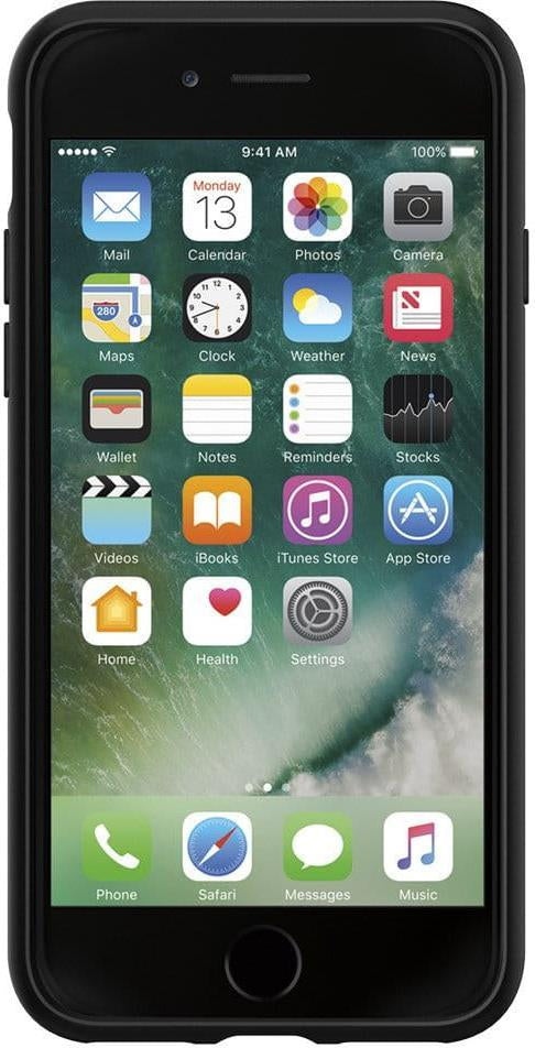 Противоударен Силиконов Калъф за iPhone SE 2022/2020 8/7, Spigen Liquid Air Case, Черен (3)