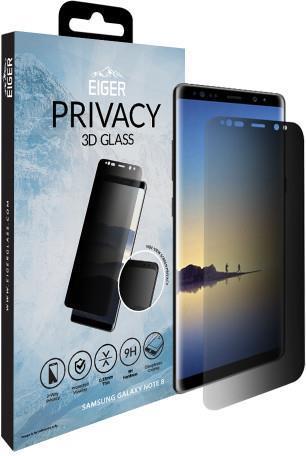 Anti-Spy Стъклен Протектор за Samsung Note 8, Eiger Privacy 3D Glass, Черен