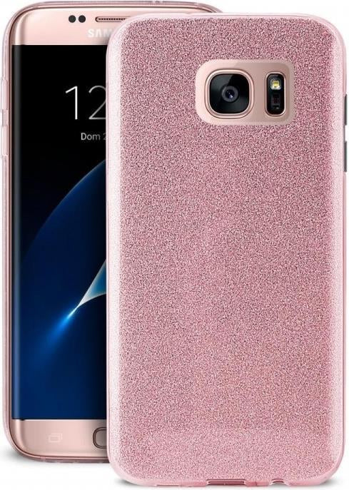 Блестящ Силиконов Калъф за Samsung S7, Forcell Shining Case, Розов (2)