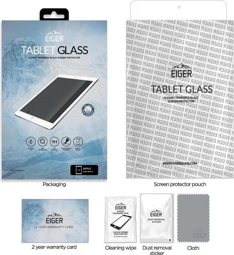 Стъклен Протектор за iPad Mini 5/ 4 7.9", Eiger Glass, Прозрачен (3)