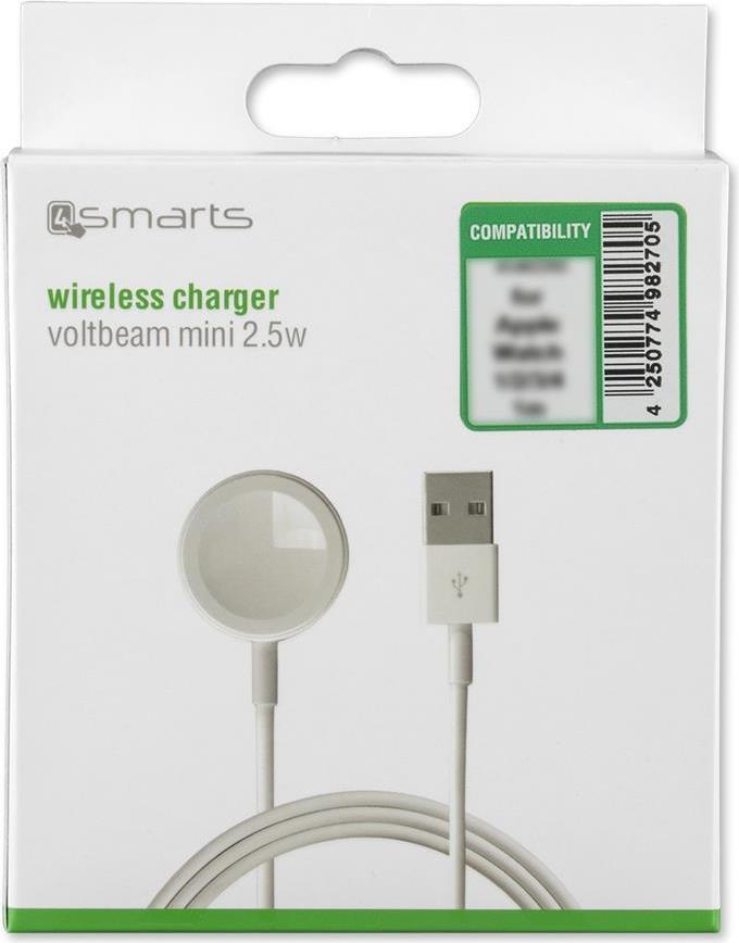 Безжично Зарядно за Apple Watch, 4Smarts Charging Cable 2m, Бял (5)