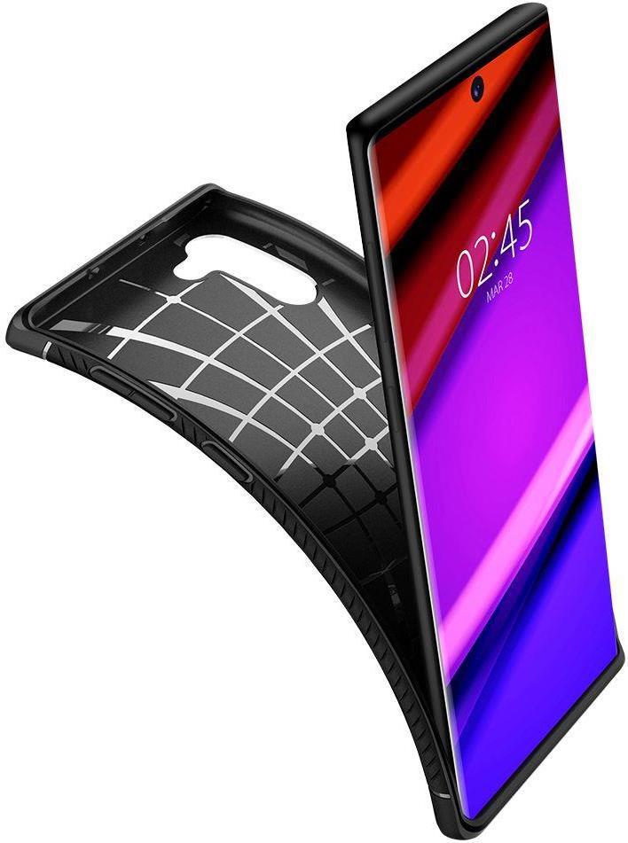Противоударен Силиконов Калъф за Samsung Note 10, Spigen Rugged Armor Case, Черен (4)