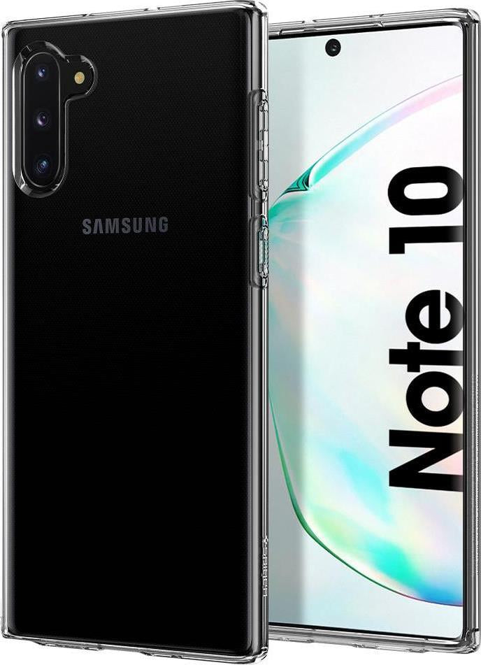 Противоударен Силиконов Калъф за Samsung Note 10, Spigen Liquid Crystal Case, Прозрачен
