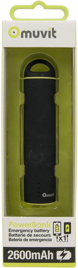 Външна Батерия, Muvit Power Bank 2600mAh, Черен (2)