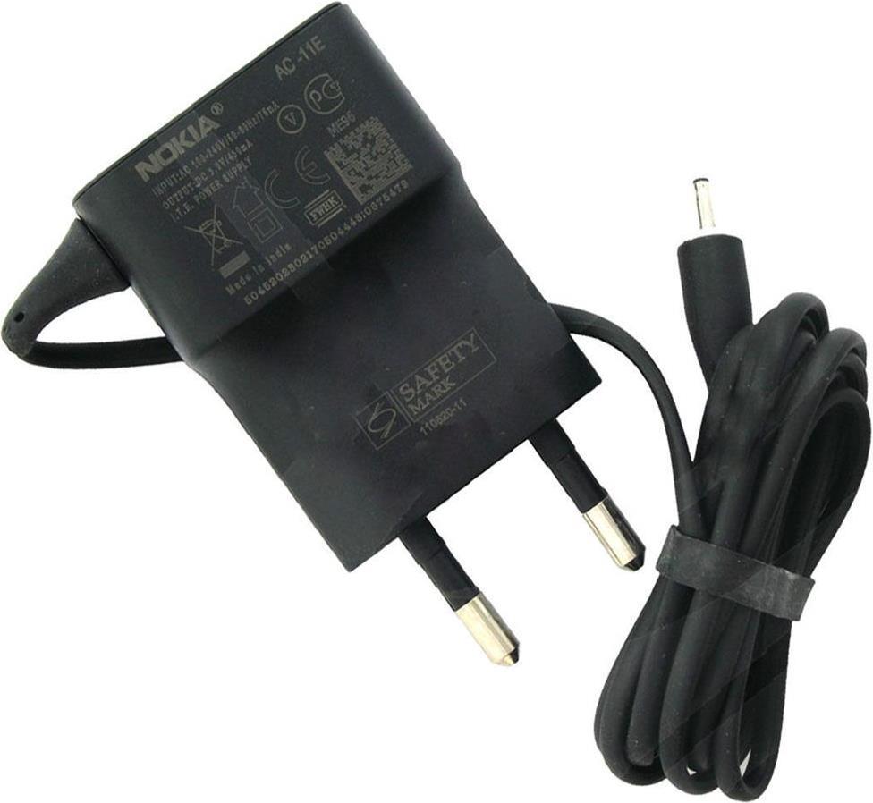 Оригинално Зарядно за Nokia 220v Charger 0.45a AC-11E, Черен (Bulk) (2)