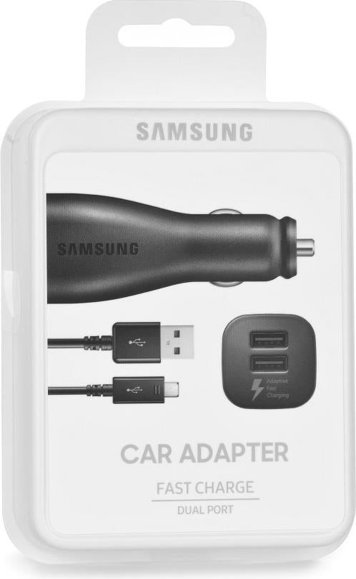 Оригинално Бързо Зарядно за Кола за Samsung S7, S6 12v Fast Charger & micro USB EP-LN920UBE New, Черен