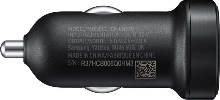 Оригинално Бързо Зарядно за Кола за Samsung S10, S9, S8 12v Fast Charger Mini EP-LN930CBE, Черен (Bulk)
