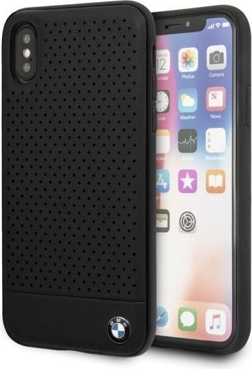 Луксозен Кожен Калъф за iPhone XS Max, BMW Leather Dot Case, Черен (5)