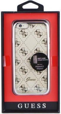 Луксозен Силиконов Калъф за iPhone 6s/6, Guess Silicone Case, Сребрист (3)