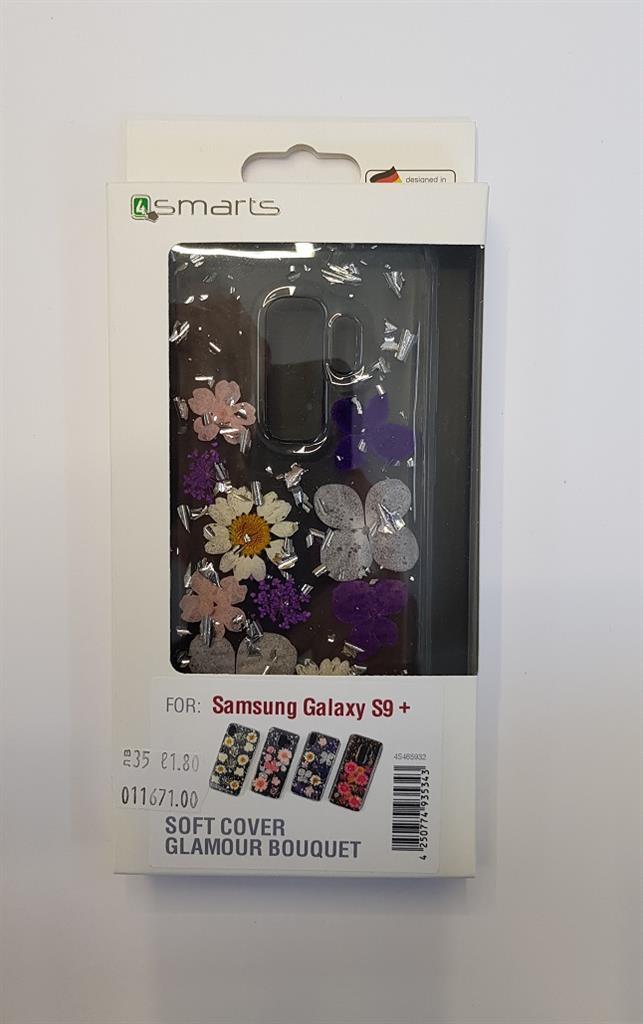 Силиконов Калъф с Цветя за Samsung S9 Plus, 4Smarts Glamour Bouquet Case, Сребро/Лилав (4)